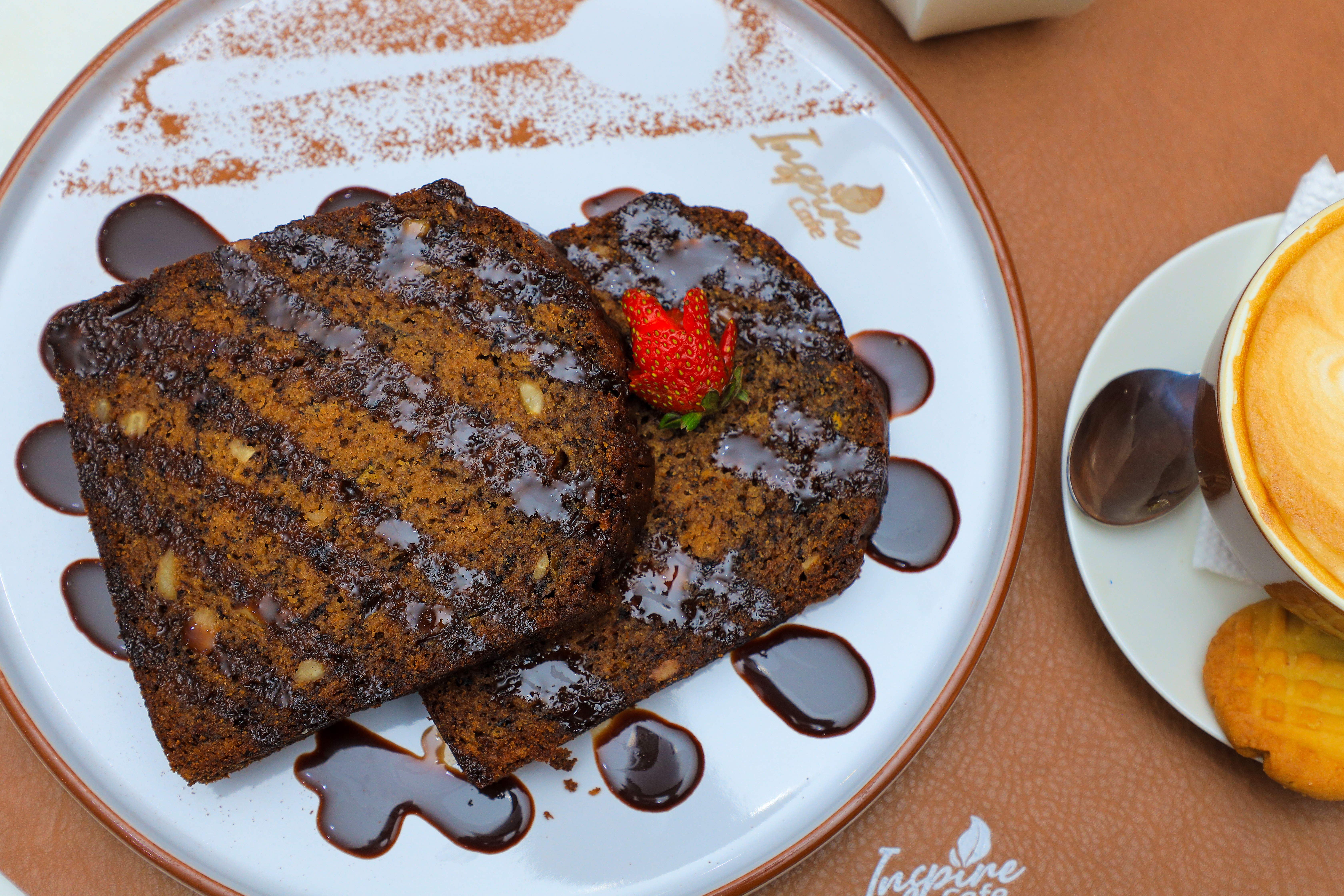 Chocolate dessert with coffee